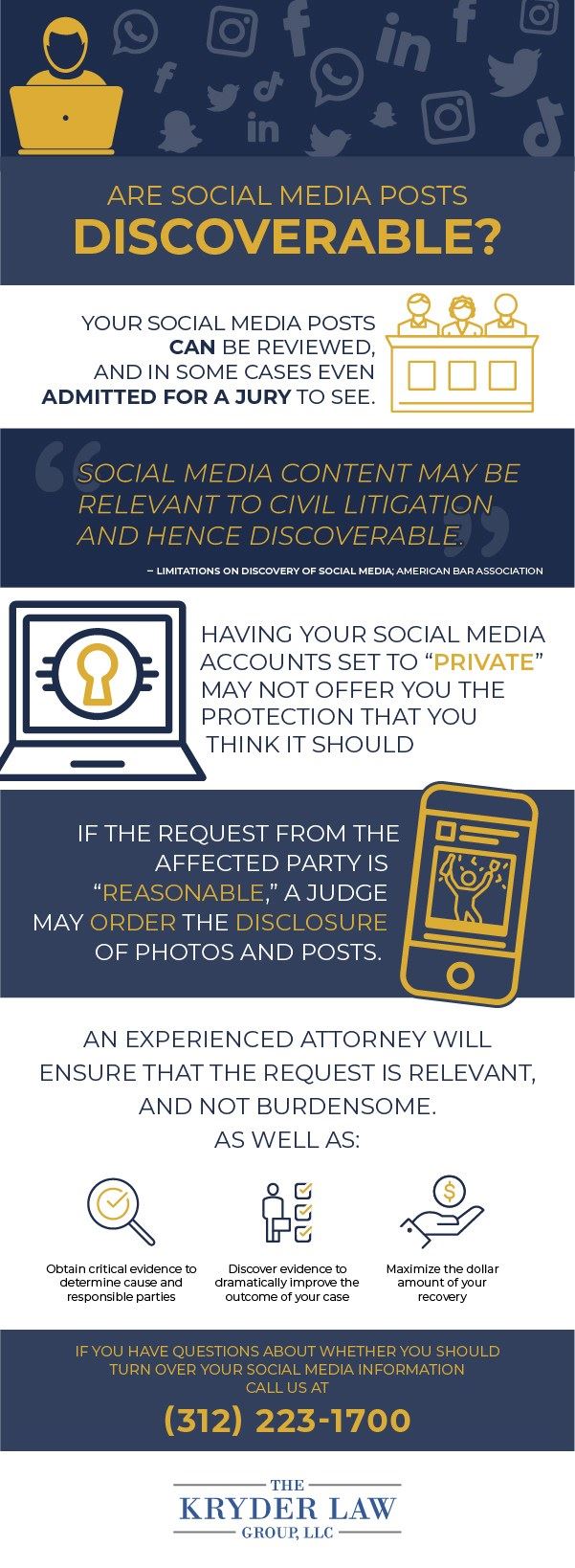 Social Media Posts in Court Infographic