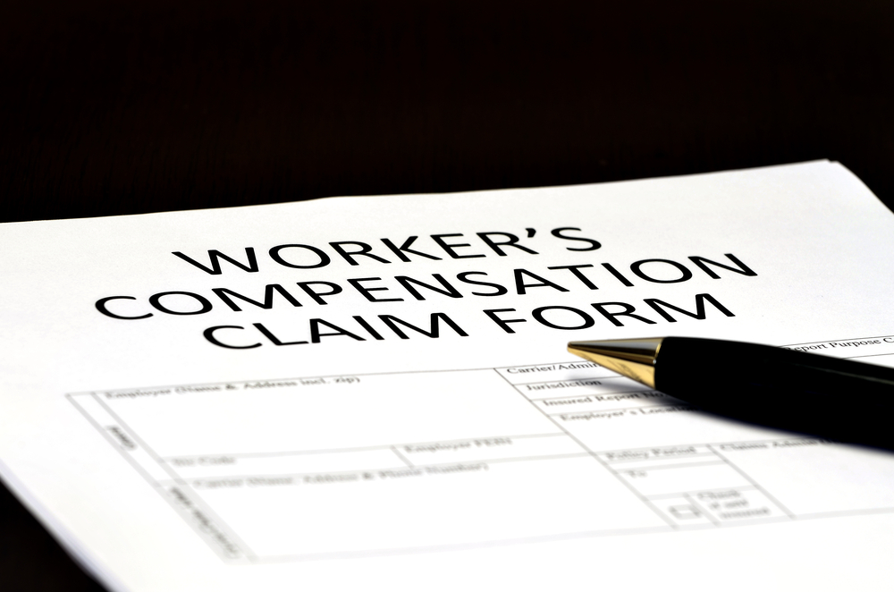 close-up of a workers’ compensation form