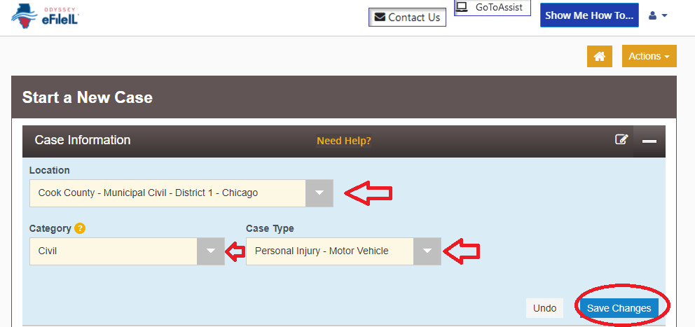 Illinois Lawsuit Step 2 e-filing