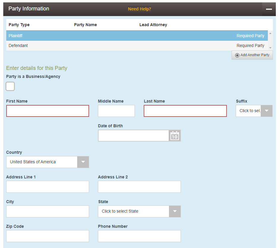 Illinois Lawsuit Step 4 e-filing