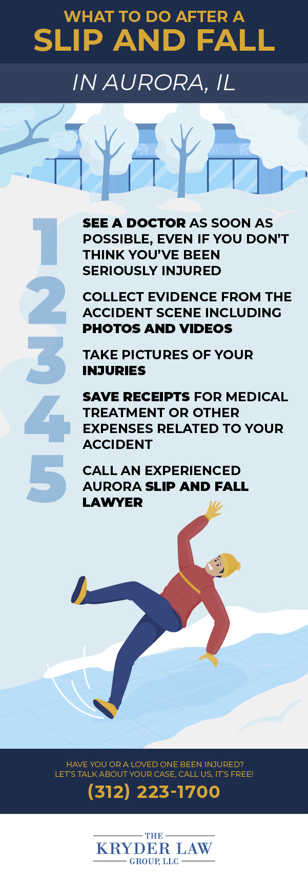 What to do after a slip and fall in Aurora IL Infographic