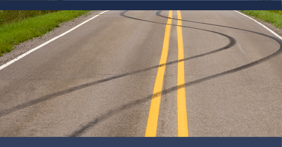 Swerve Marks on a Road from a Driver Avoiding a Loose Object in the Road