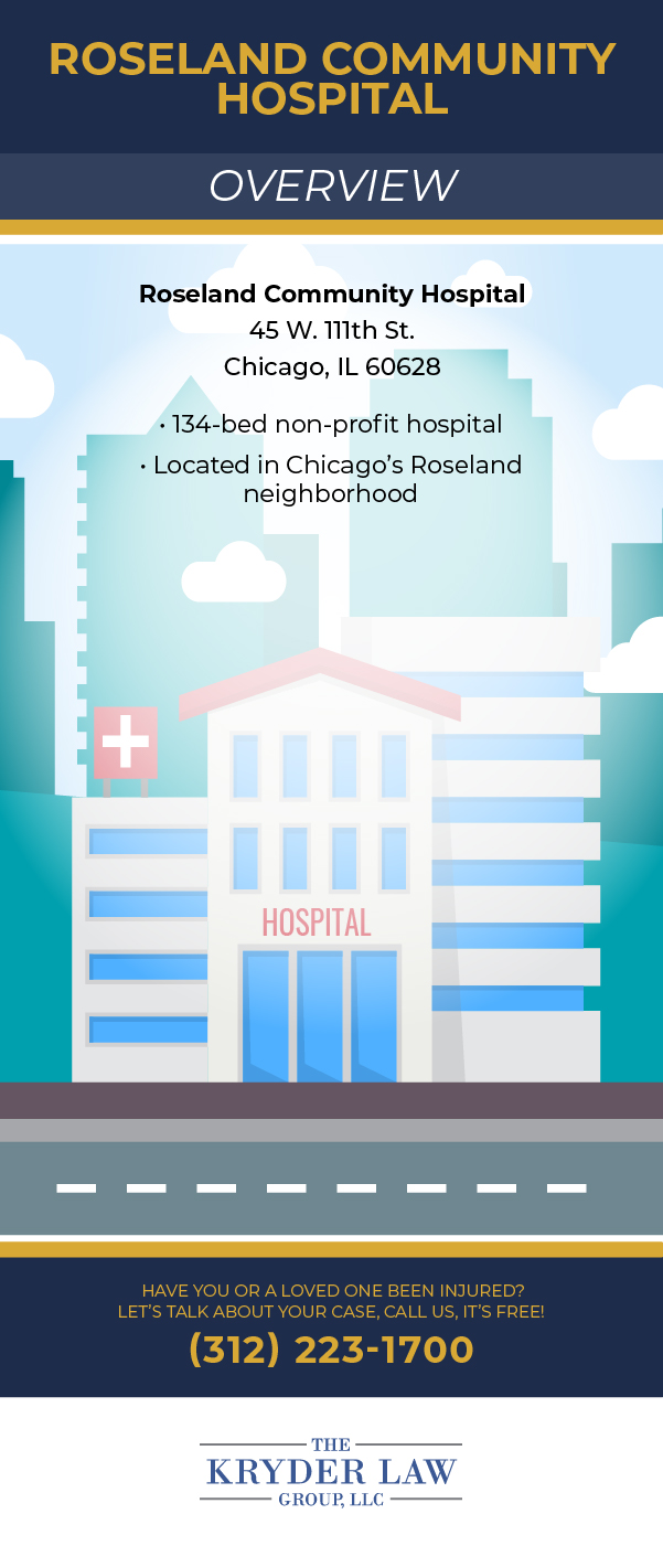 Infografía sobre infracciones y calificaciones de Roseland Community Hospital