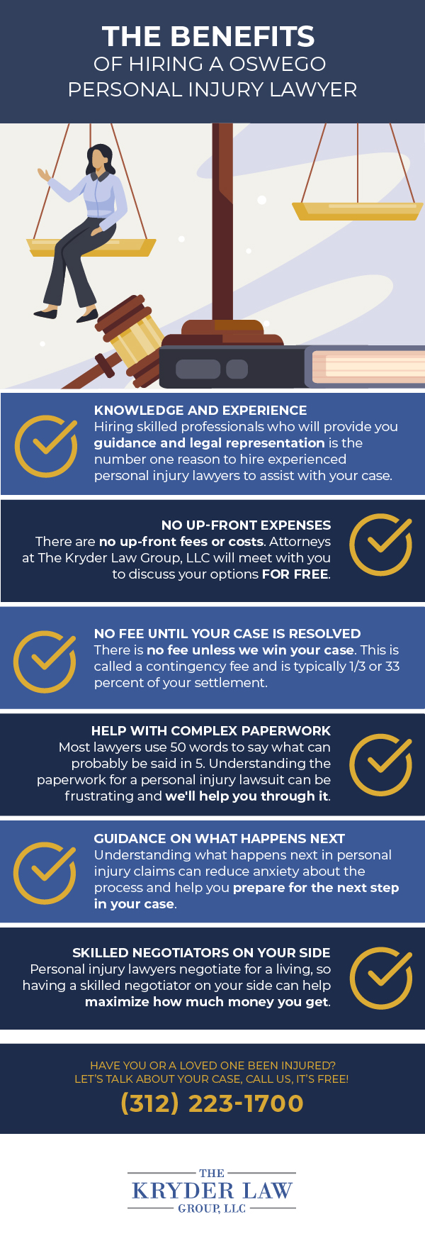 The Benefits of Hiring a Oswego Personal Injury Lawyer Infographic