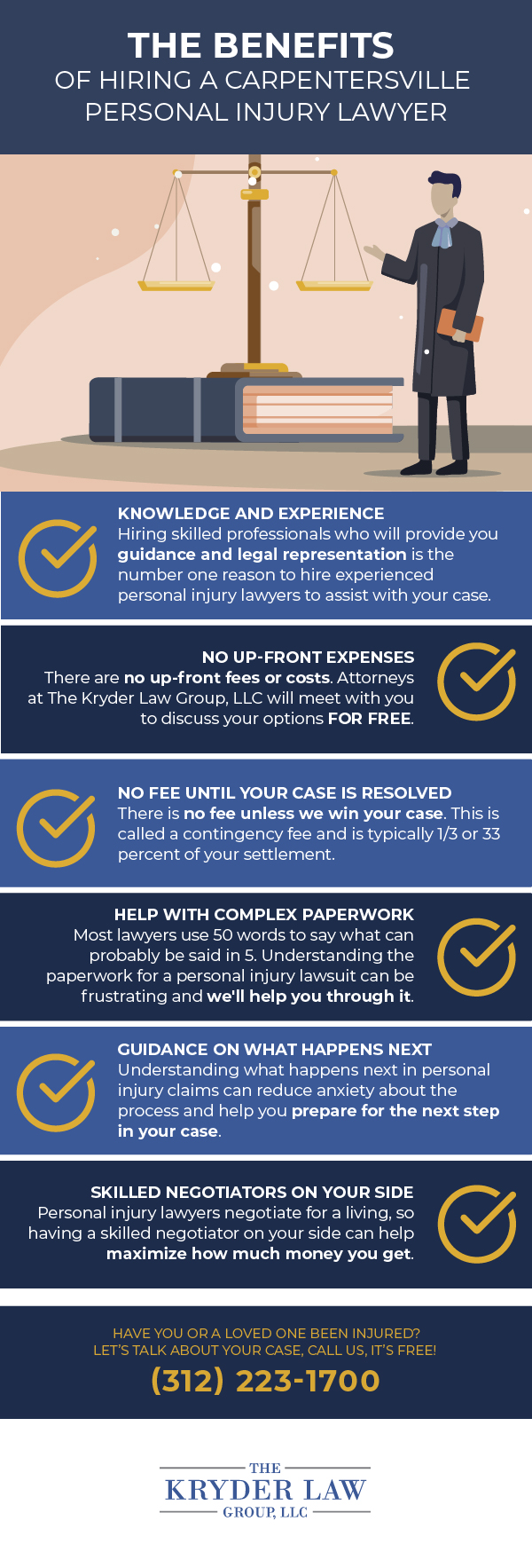 The Benefits of Hiring a Carpentersville Personal Injury Lawyer Infographic