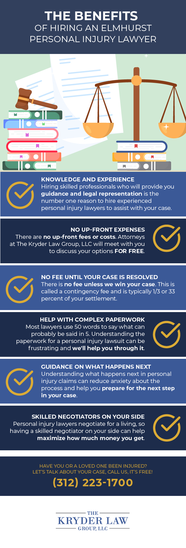 The Benefits of Hiring an Elmhurst Personal Injury Lawyer Infographic