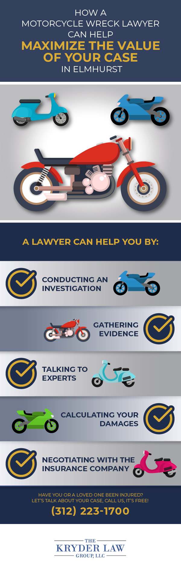 The Benefits of Hiring an Elmhurst Motorcycle Accident Lawyer Infographic