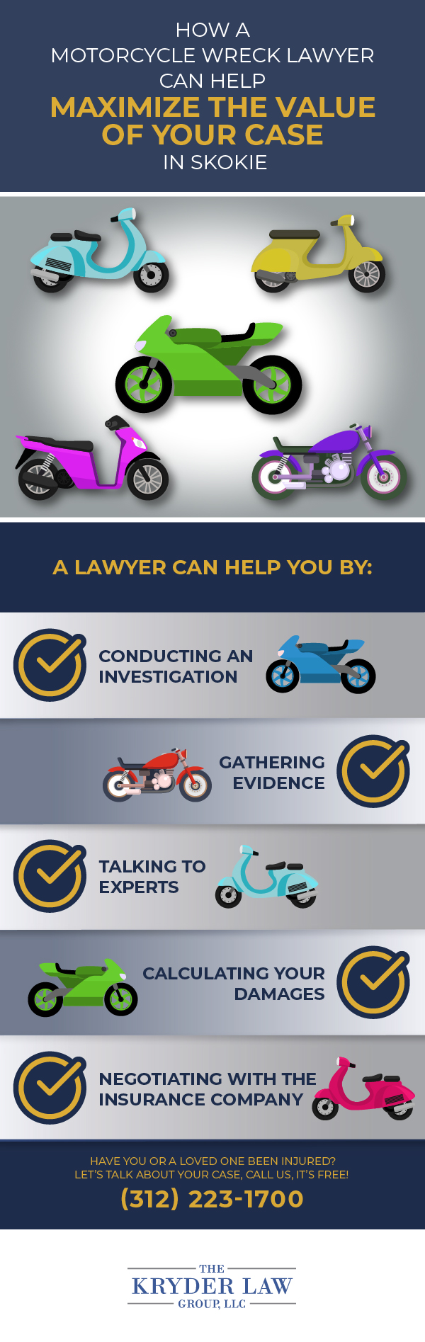 The Benefits of Hiring a Skokie Motorcycle Accident Lawyer Infographic