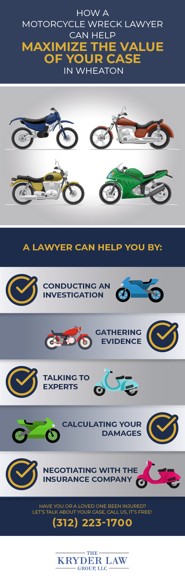 The Benefits of Hiring a Wheaton Motorcycle Accident Lawyer Infographic