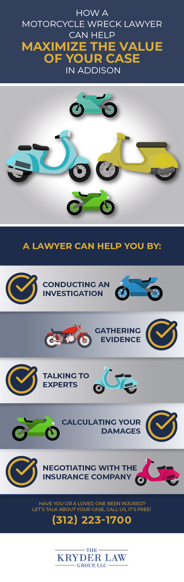 The Benefits of Hiring a Addison Motorcycle Accident Lawyer Infographic