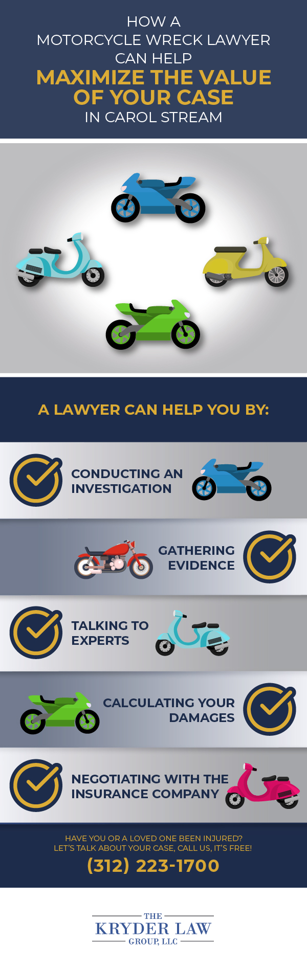The Benefits of Hiring a Carol Stream Motorcycle Accident Lawyer Infographic