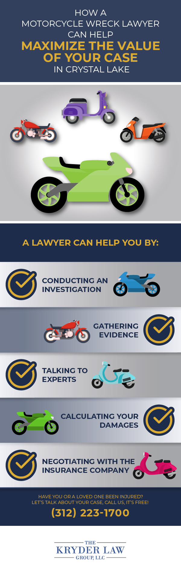 The Benefits of Hiring a Crystal Lake Motorcycle Accident Lawyer Infographic