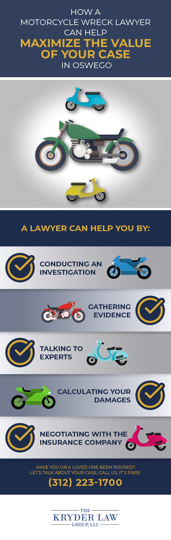 The Benefits of Hiring a Oswego Motorcycle Accident Lawyer Infographic