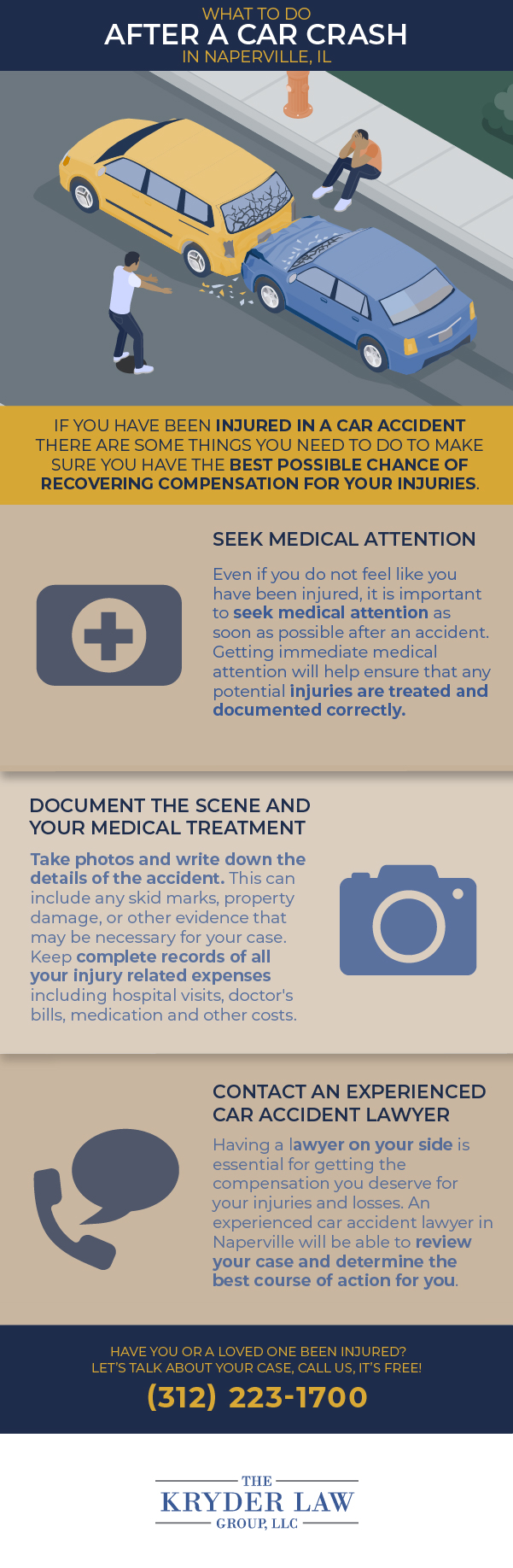 Infografía de los beneficios de contratar a un abogado de accidentes automovilísticos de Naperville