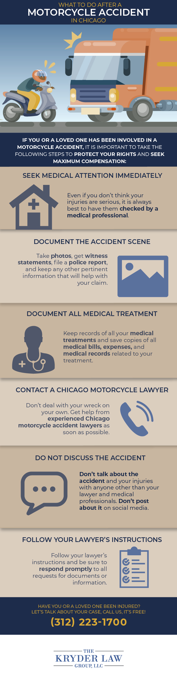 What To Do After A Motorcycle Accident in Chicago Infographic