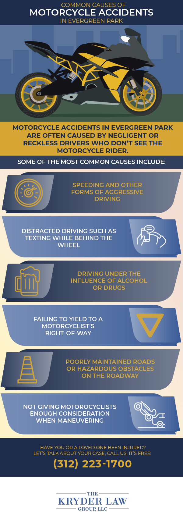 Common Causes of Motorcycle Accidents in Evergreen Park