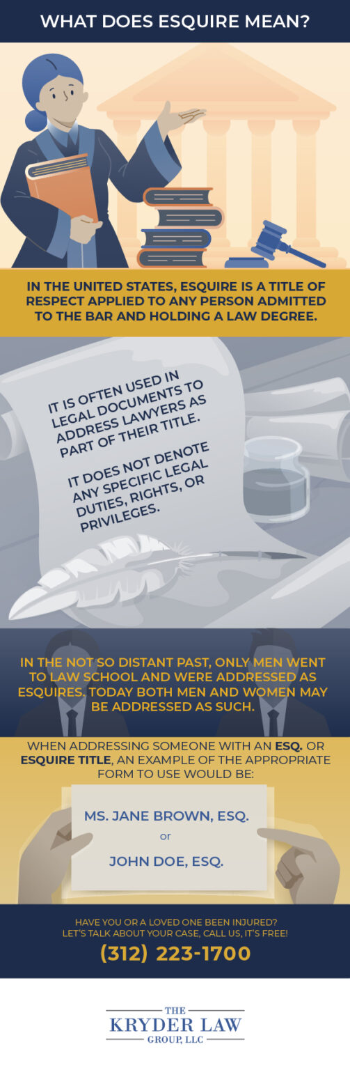 What Does Esquire Mean? The Kryder Law Group, LLC Accident and Injury