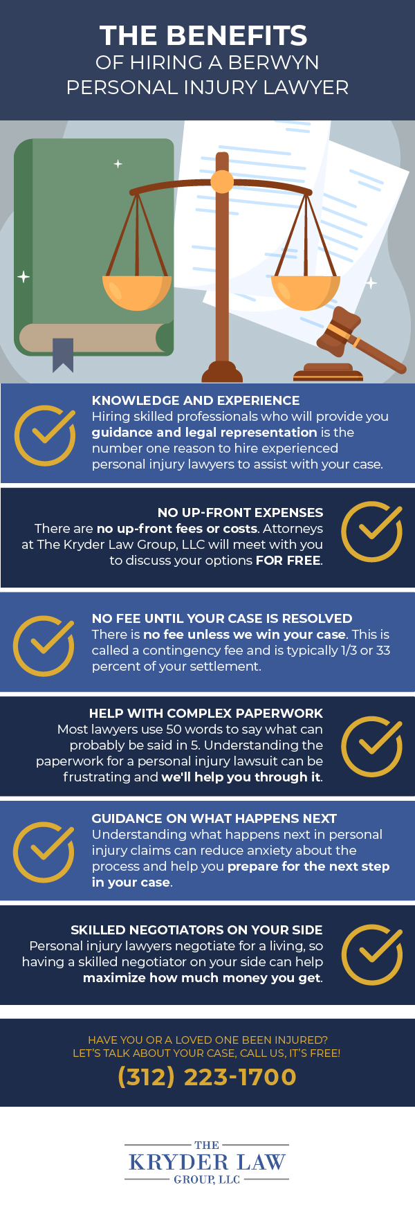 The Benefits of Hiring a Berwyn Personal Injury Lawyer Infographic