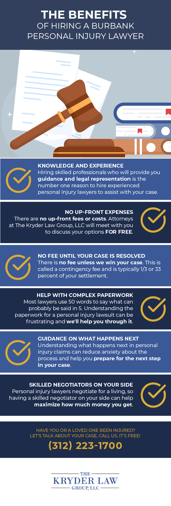 The Benefits of Hiring a Burbank Personal Injury Lawyer Infographic