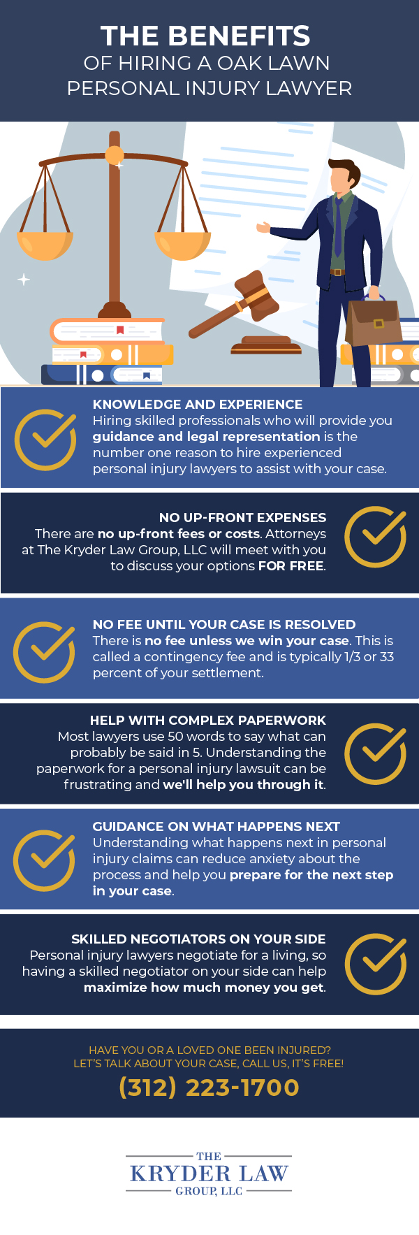 The Benefits of Hiring an Oak Lawn Personal Injury Lawyer Infographic