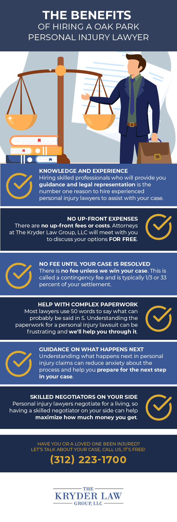 The Benefits of Hiring an Oak Park Personal Injury Lawyer Infographic