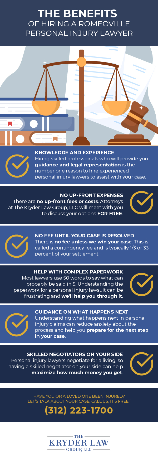 The Benefits of Hiring a Romeoville Personal Injury Lawyer Infographic