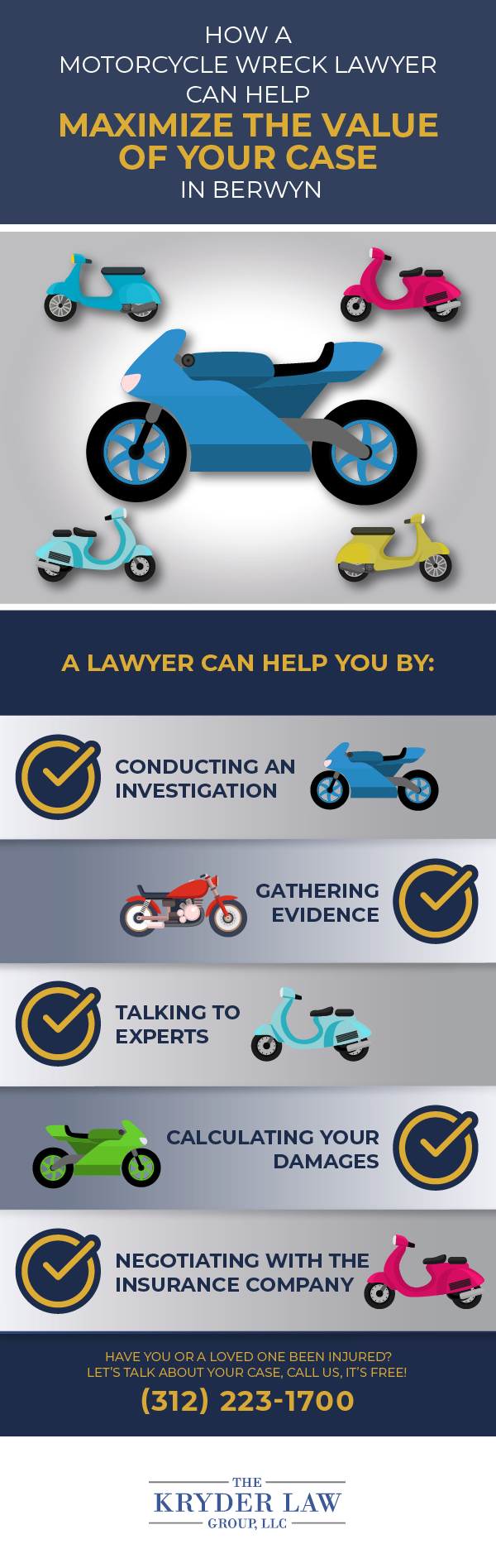 The Benefits of Hiring a Berwyn Motorcycle Accident Lawyer Infographic