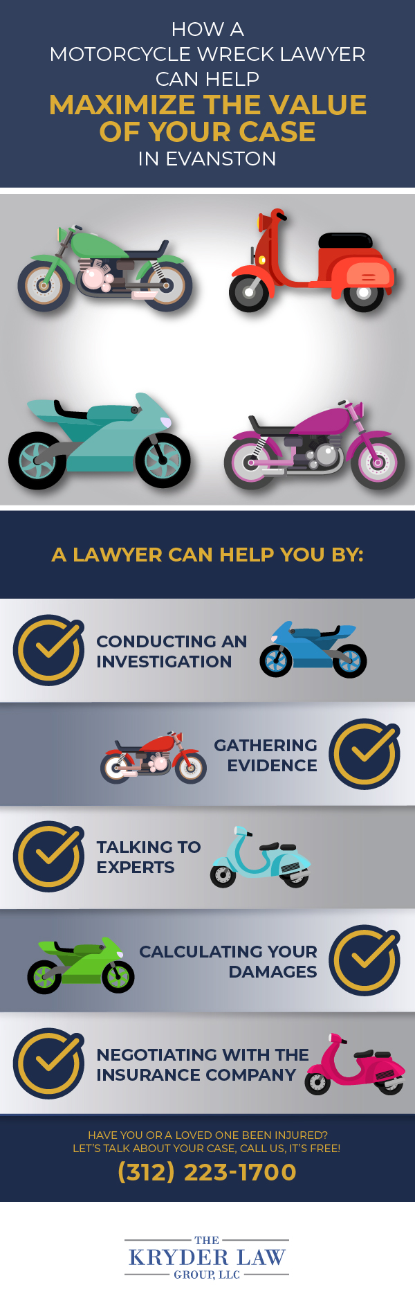 The Benefits of Hiring an Evanston Motorcycle Accident Lawyer Infographic