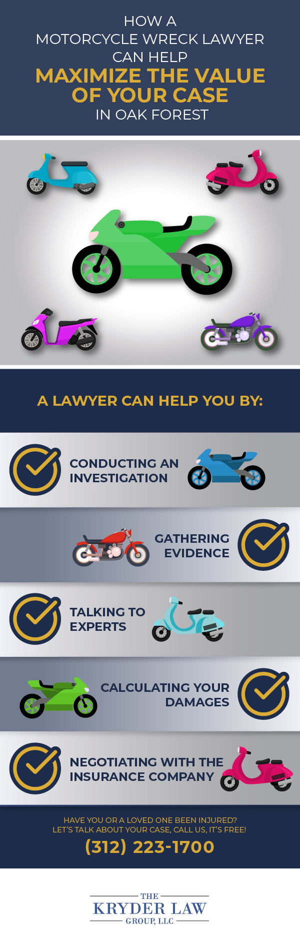 The Benefits of Hiring a Oak Forest Motorcycle Accident Lawyer Infographic