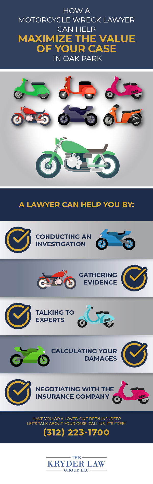 The Benefits of Hiring a Oak Park Motorcycle Accident Lawyer Infographic