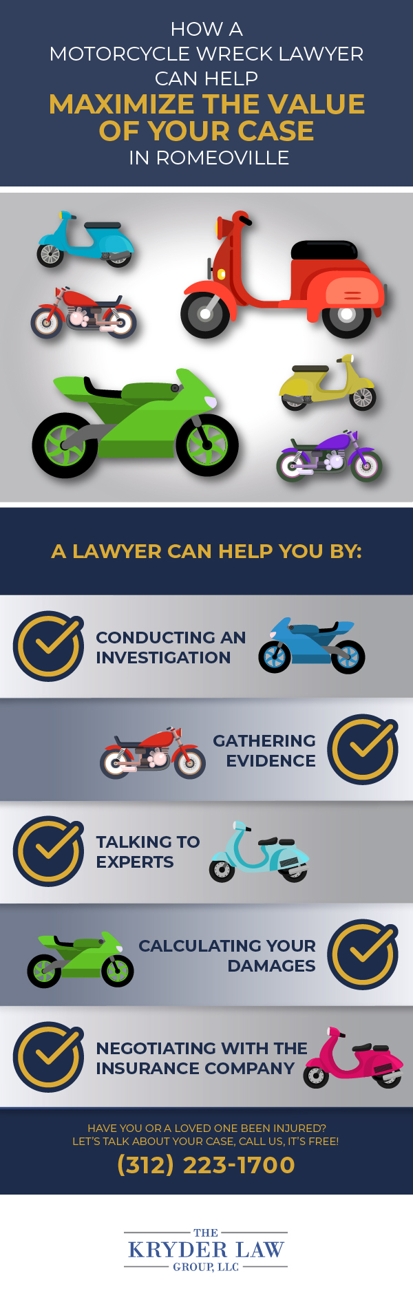 The Benefits of Hiring a Romeoville Motorcycle Accident Lawyer Infographic
