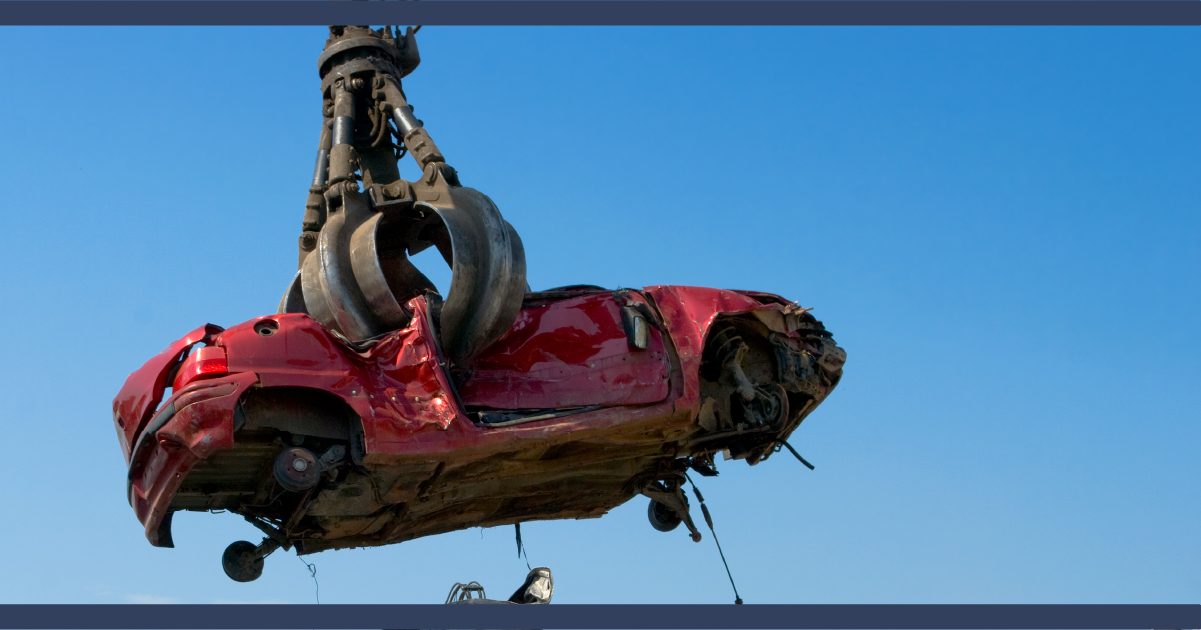 Totaled Car at Junk Yard