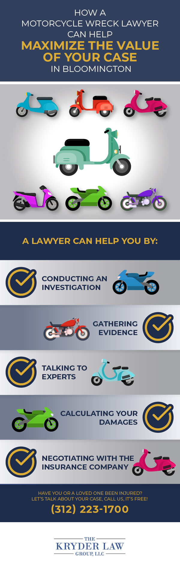 How a Motorcycle Wreck Lawyer Can Help Maximize the Value of Your Case in Bloomington Infographic