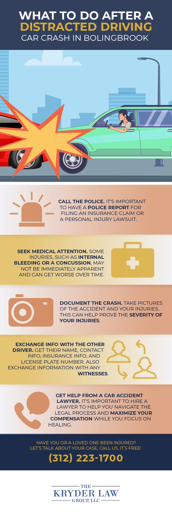 The Benefits of Hiring a Bolingbrook Distracted Driving Accident Lawyer Infographic
