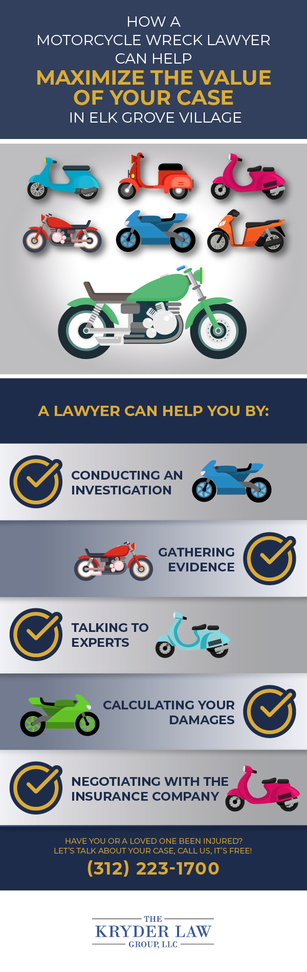 Cómo un abogado de accidentes de motocicleta puede ayudar a maximizar el valor de su caso en Elk Grove Village