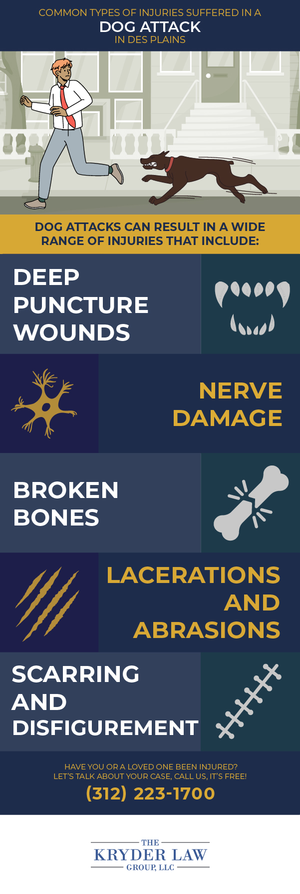 Common Types of Injuries Suffered in a Dog Attack in Des Plaines