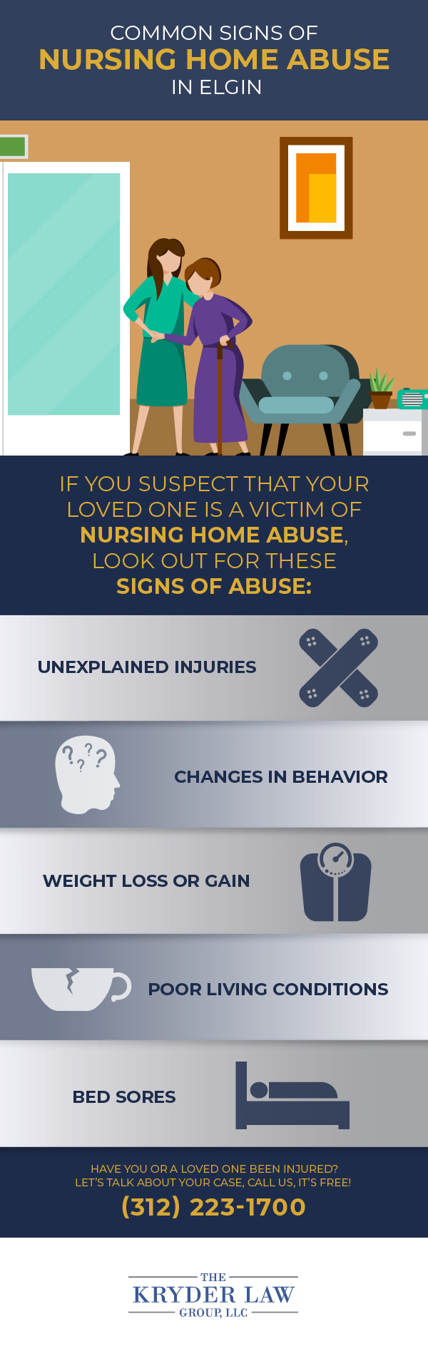 Signos comunes de abuso en hogares de ancianos en Elgin