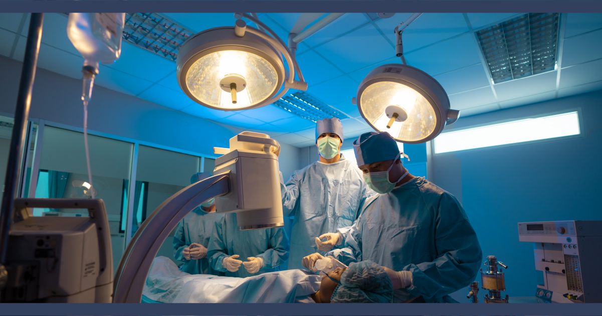 Doctors performing medical surgery