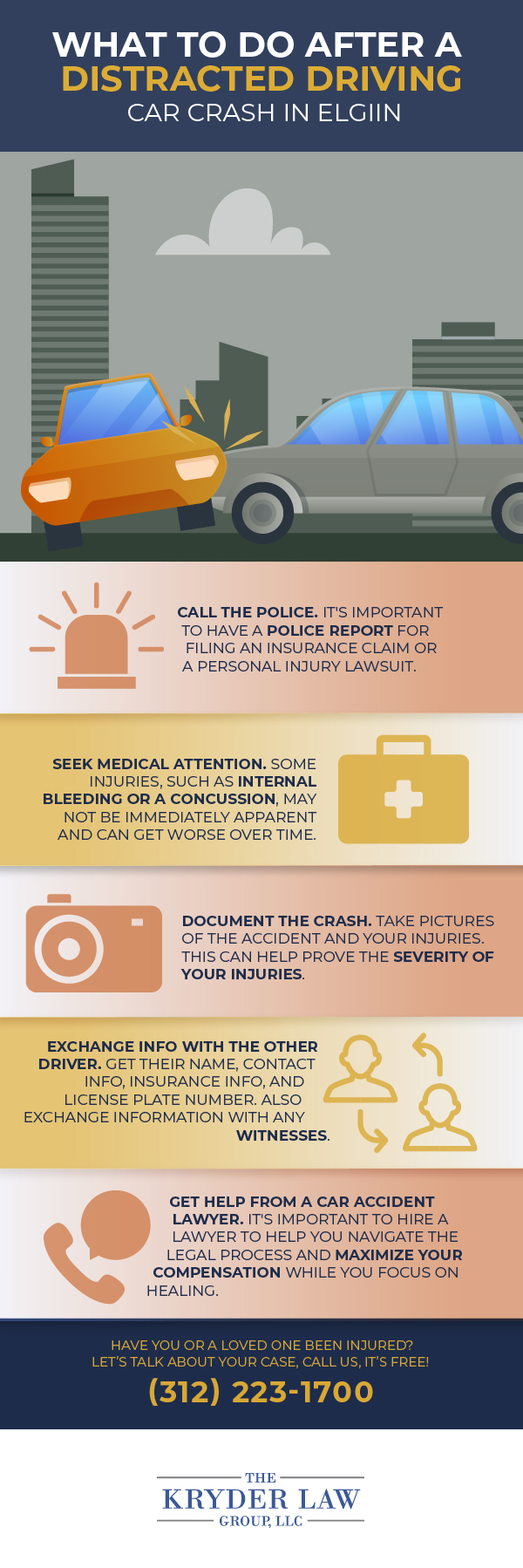 What to Do After a Distracted Driving Car Crash in Elgin