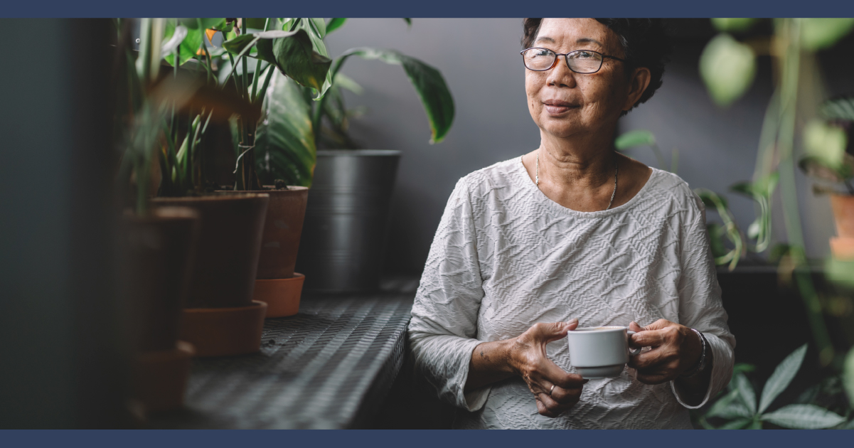 Elder sitting Alone with a Cup of Tea