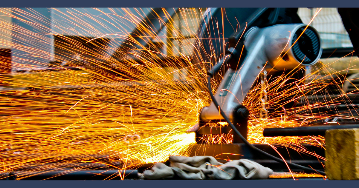 Sparks flying off an arcgrinder
