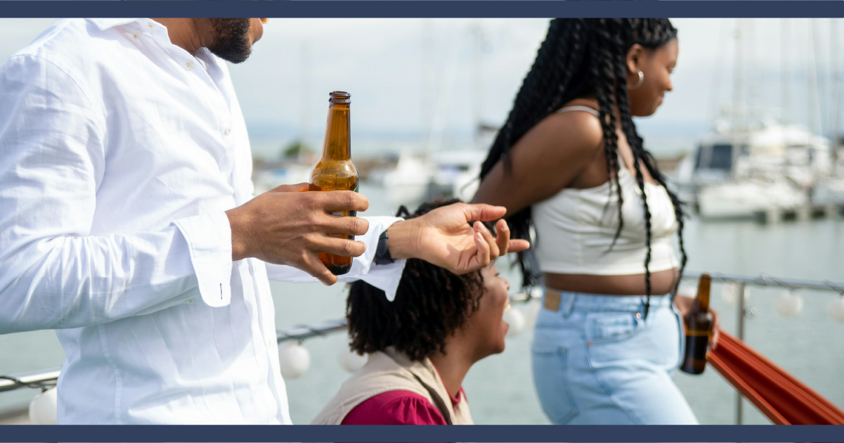 People having fun at a party on a boat