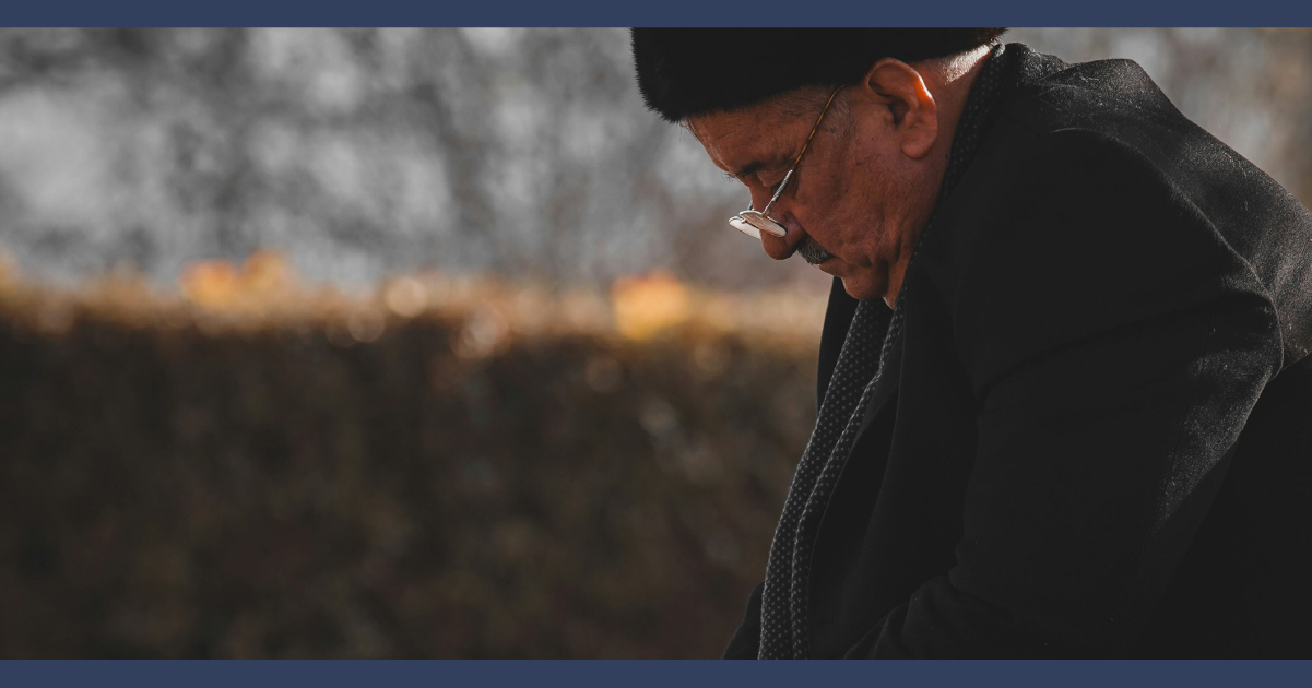 Elder alone outside