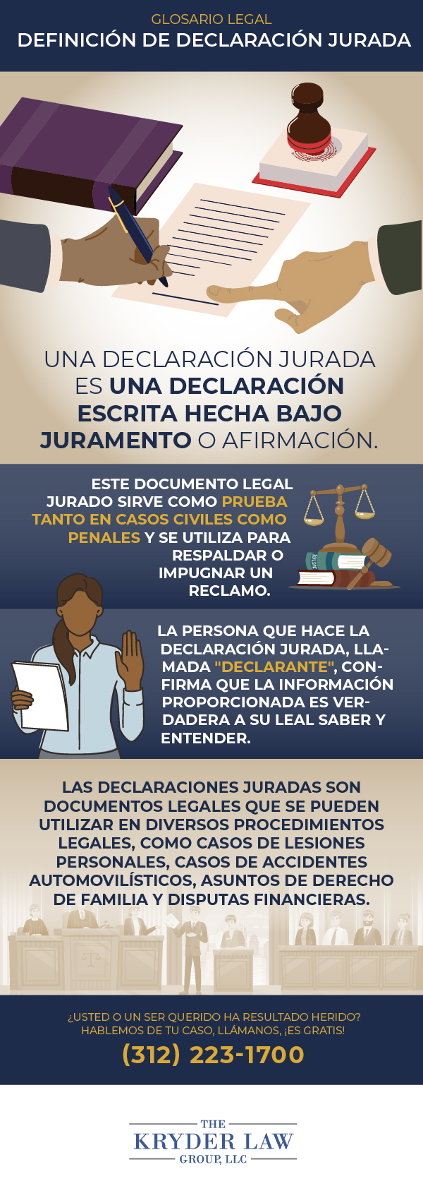 Glosario jurídico Definición de declaración jurada