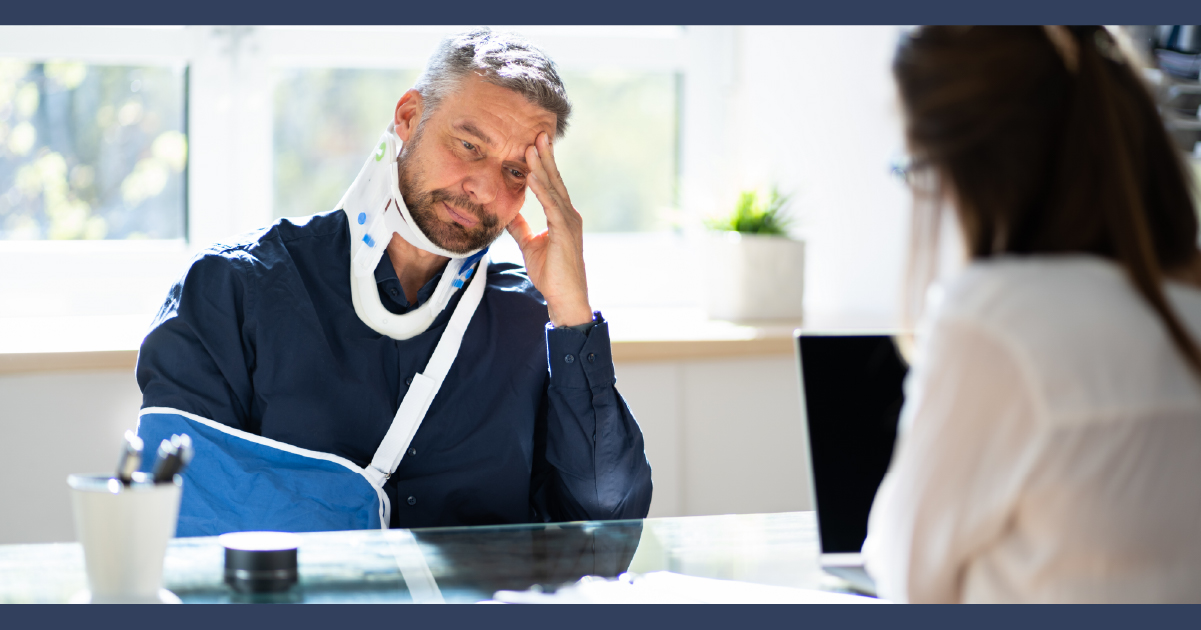 Injured man with a lawyer