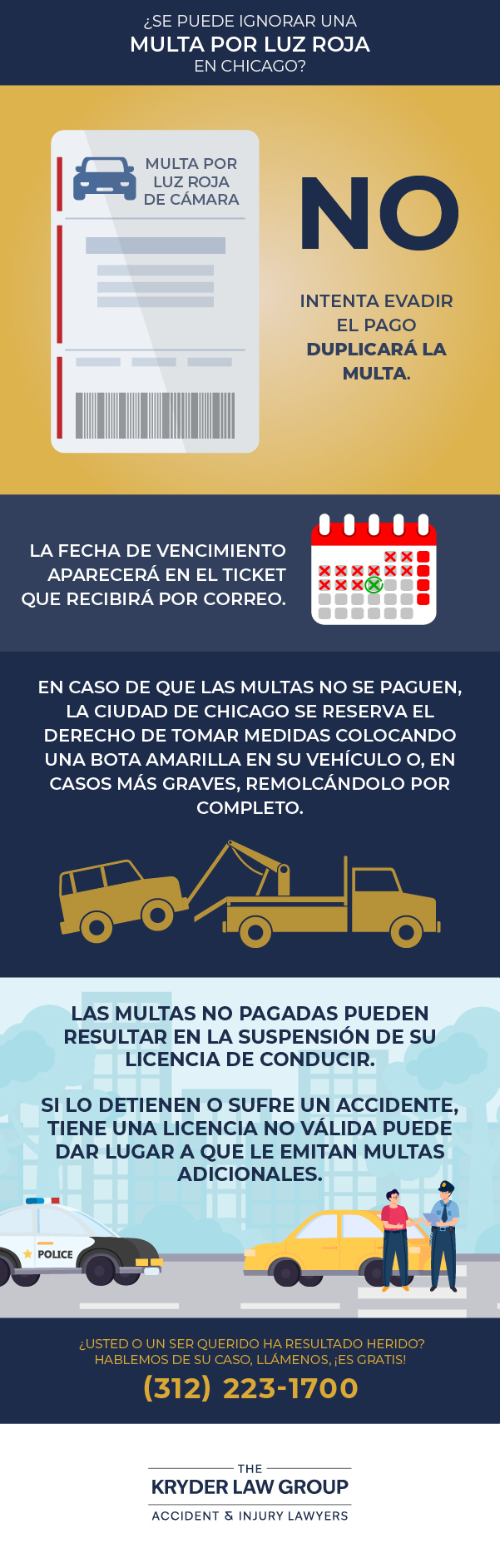 ¿Se puede ignorar una multa de semáforo en rojo en Chicago?