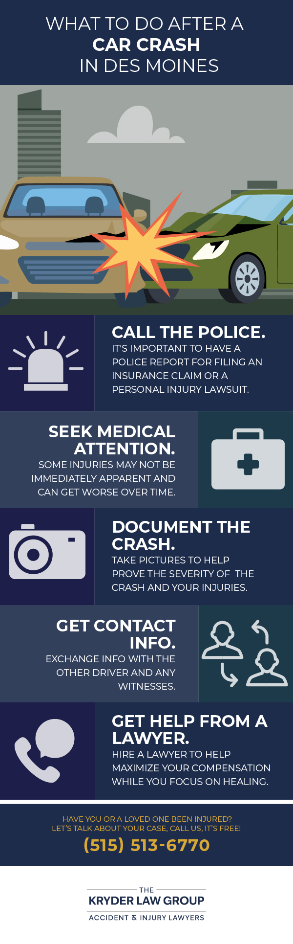 What to Do After a Car Crash in Des Moines