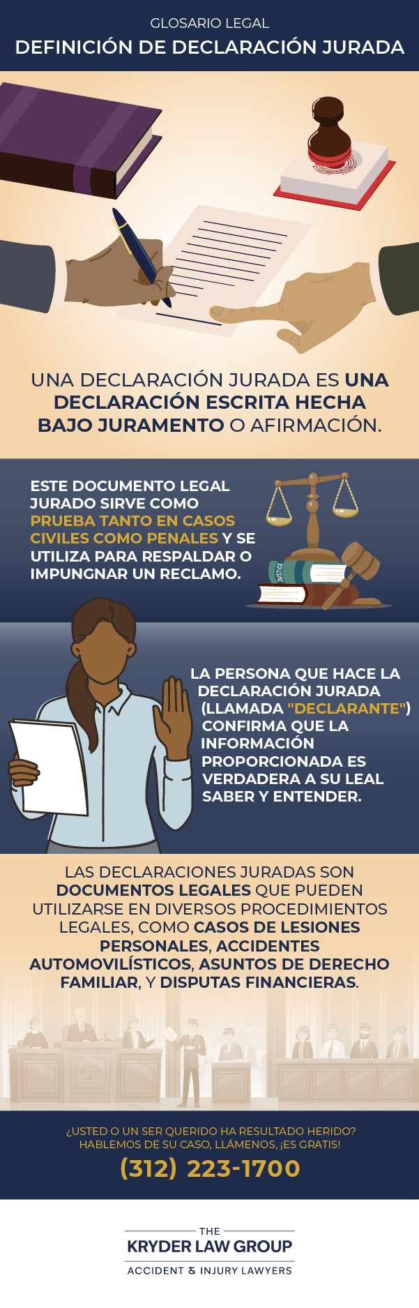 Glosario jurídico Definición de declaración jurada