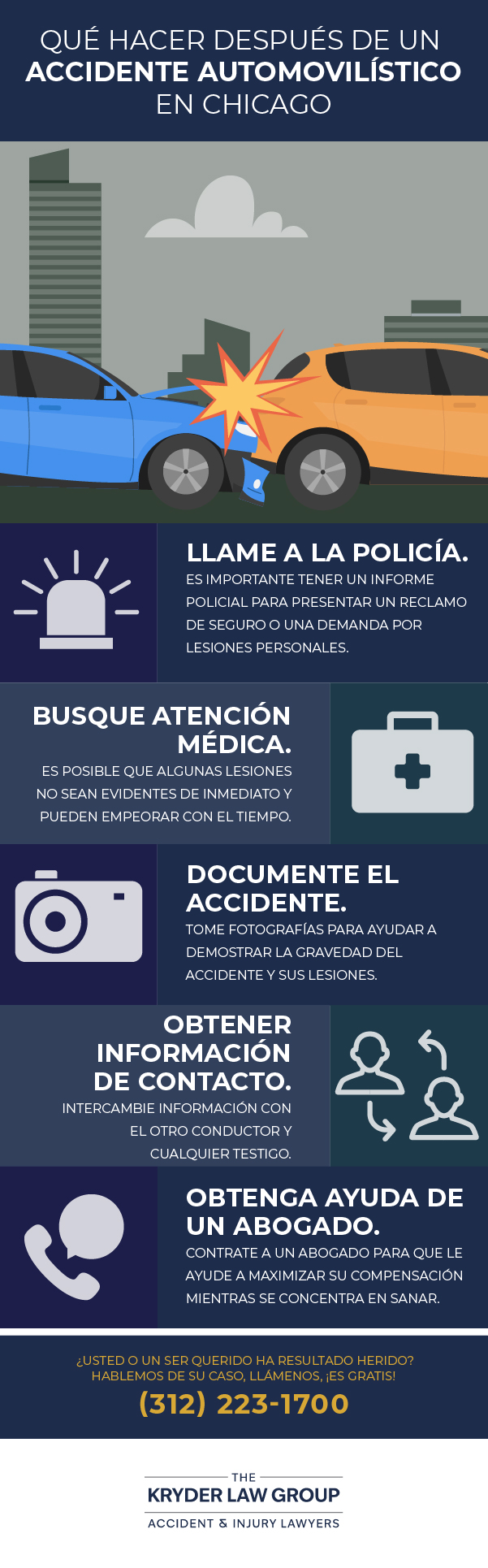 Qué hacer después de un accidente automovilístico en Chicago