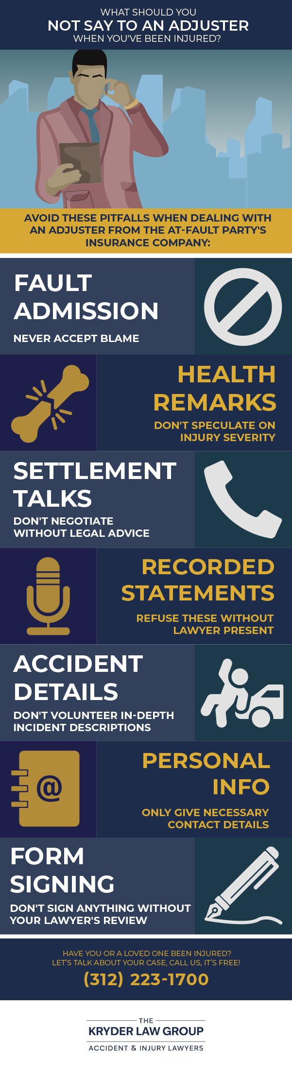 What Should You Not Say To An Adjuster When You've Been Injured?